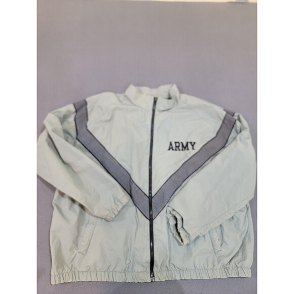 U.S. Army Other - US Army PT Jacket Mens Gray Reflective Chevron Full Zip Windbreaker Training